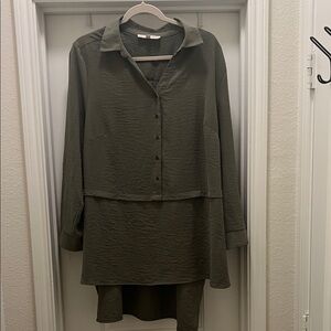Adyson Parker Olive Green Button-Up Tunic